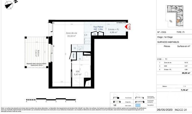 Appartement T1 à vendre - 1 pièce - 29.55 m2 - OLIVET - 45 - CENTRE - Century 21 Premium