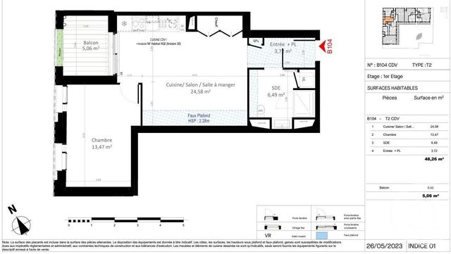Appartement T2 à vendre - 2 pièces - 48.26 m2 - OLIVET - 45 - CENTRE - Century 21 Premium